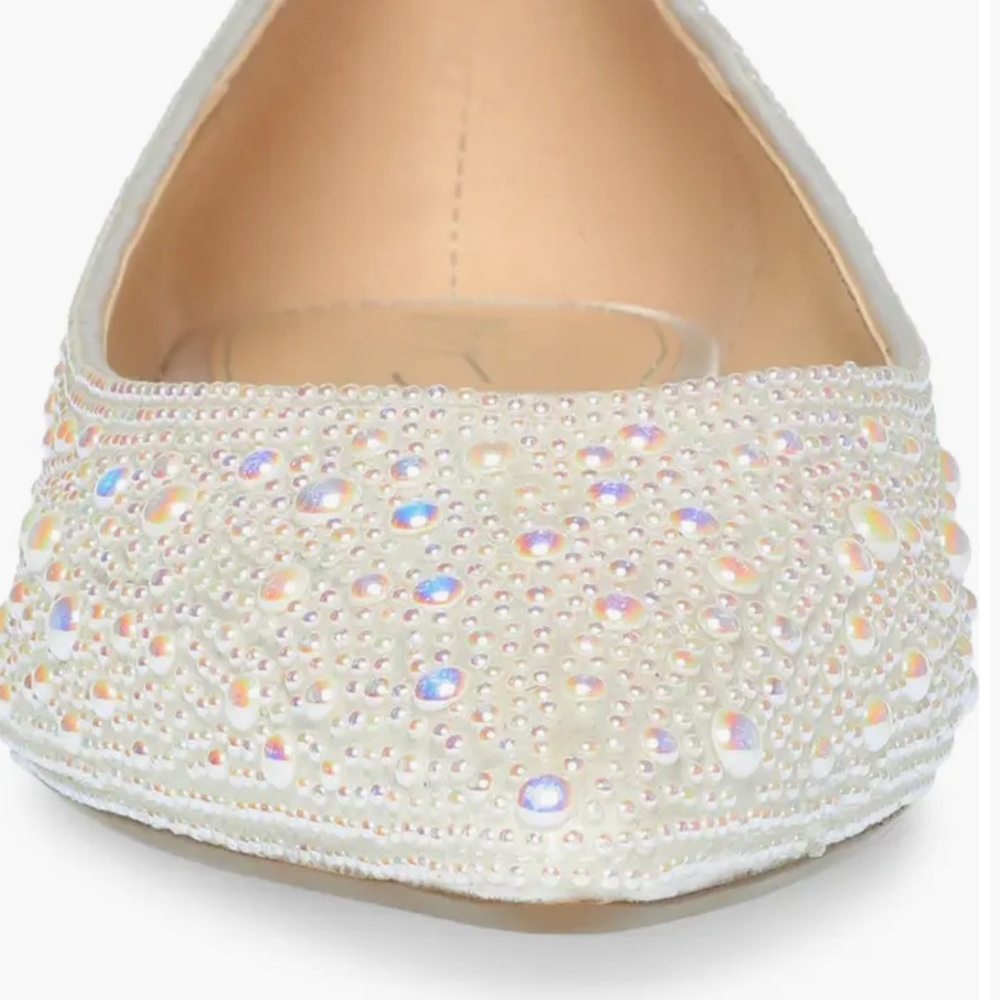 Betsey Johnson Crystal Pavé Pointed Toe Flat